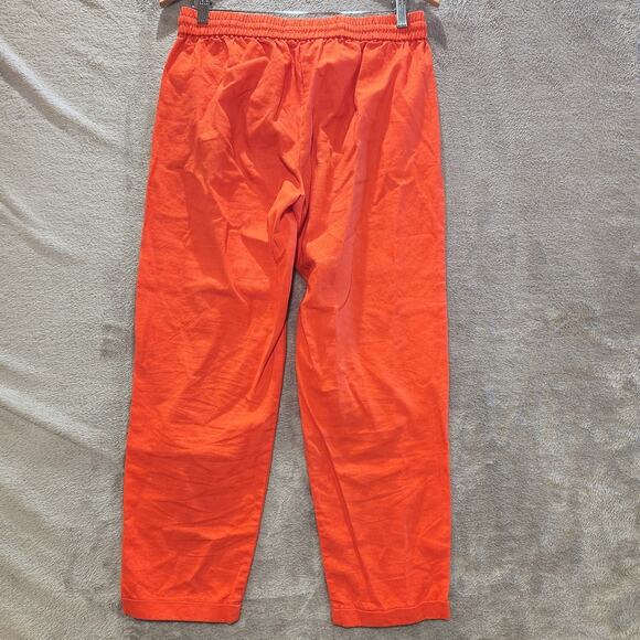 J. Crew Womens Orange Linen Cotton Drawstring Straight Leg Pants Size 6 Beach - Picture 4 of 14
